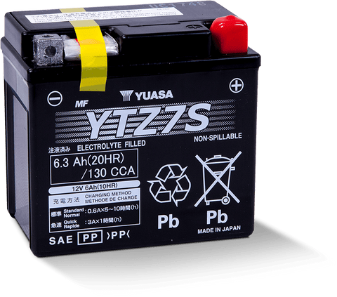 Yuasa Battery - Yuasa YTZ7S Maintenance Free AGM 12 Volt Battery - YUAM727ZS