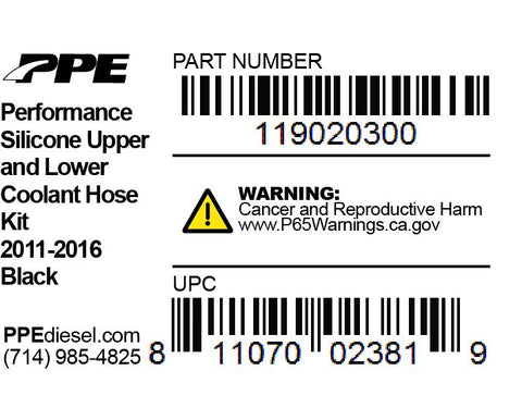 PPE Diesel - Coolant Hose Kit 11-16 Black PPE Diesel - 119020300 - MST Motorsports