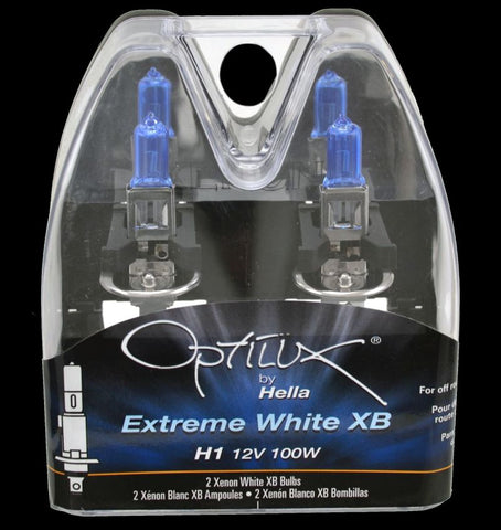 Hella - Hella Optilux H1 100W XB Extreme White Bulbs (Pair) - H71070227