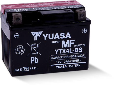 Yuasa Battery - Yuasa YTX4L-BS Maintenance Free AGM 12 Volt Battery (Bottle Supplied) - YUAM62X4B