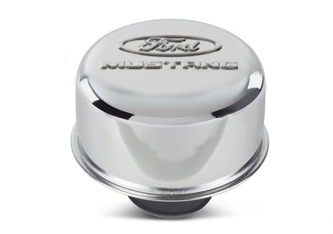 Ford Racing - Ford Racing Chrome Breather Cap w/ Ford Mustang Logo - 302-220