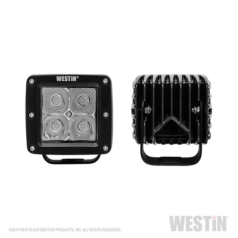 Westin - HyperQ LED Auxiliary Light; Pair; 3.2 x 3 in. 5W Cree Flood Beam; - 09-12200B-PR - MST Motorsports