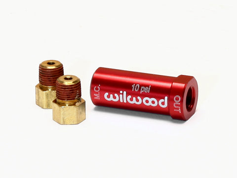 Wilwood - Wilwood Residual Pressure Valve - New Style w/ Fittings - 10# / Red - 260-13784 - MST Motorsports
