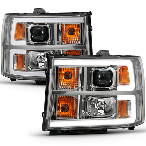ANZO - PROJECTOR HEADLIGHT PLANK STYLE CHROME K W/ CLEAR LENS AMBER - 111483 - MST Motorsports