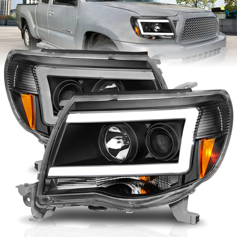 ANZO - Projector Headlights w/ Plank Style; Black Housnig; Clear Lens; Pair - 111517 - MST Motorsports