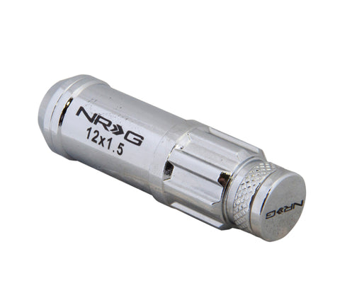 NRG - NRG 700 Series M12 X 1.5 Steel Lug Nut w/Dust Cap Cover Set 21 Pc w/Locks & Lock Socket - Silver - LN-LS700SL-21 - MST Motorsports