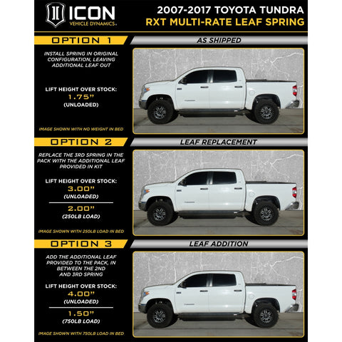 ICON Vehicle Dynamics - 2007-2021 TOYOTA TUNDRA MULTI RATE LEAF SPRING WITH ADD IN LEAF - 158509 - MST Motorsports