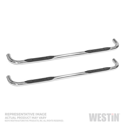 Westin - E-Series 3 Round Nerf Step Bars; Polished Stainless Steel; - 23-4120 - MST Motorsports