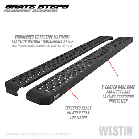 Westin - Grate Steps Running Boards; Textured Black; 54 in.; Mount Kit Not Included; - 27-74705 - MST Motorsports