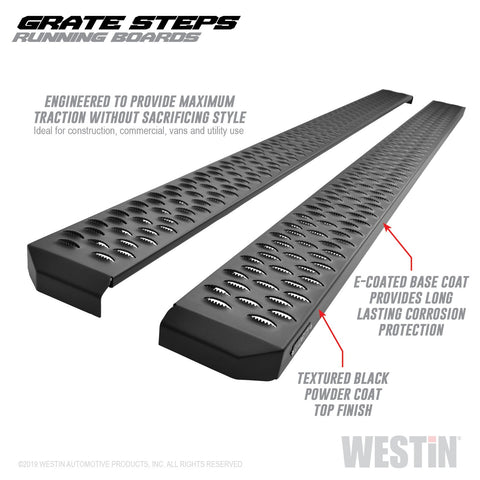 Westin - Grate Steps Running Boards; Textured Black; 90 in.; Mount Kit Not Included; - 27-74745 - MST Motorsports