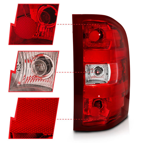 ANZO - ANZO 2007-2013 Chevy Silverado Taillight Red/Clear Lens (OE Replacement) - 311303 - MST Motorsports
