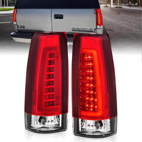 ANZO - Tail Light Assembly; LED; Chrome Housing; Red/Clear Lens; Pair - 311346 - MST Motorsports
