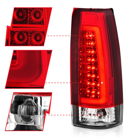 ANZO - Tail Light Assembly; LED; Chrome Housing; Red/Clear Lens; Pair - 311346 - MST Motorsports