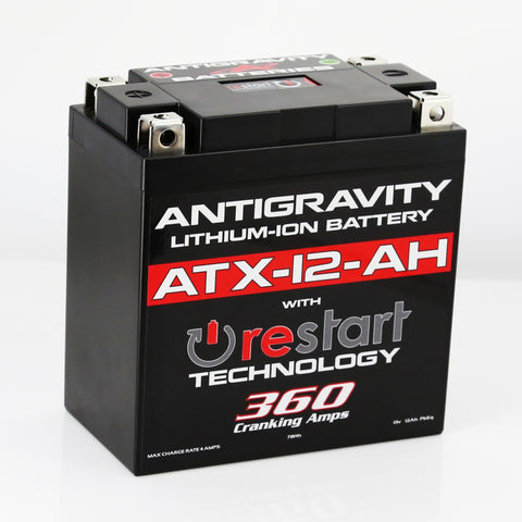 Antigravity Batteries - Antigravity YTX12B-BS Lithium Battery w/Re-Start - AG-ATX12-AH-RS - MST Motorsports