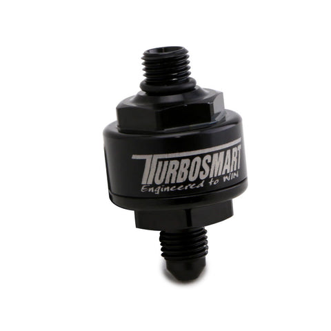 Turbosmart - Turbosmart Billet Turbo Oil Feed Filter w/ 44 Micron Pleated Disc AN-4 Male to AN-4 ORB- Black - TS-0804-1003 - MST Motorsports