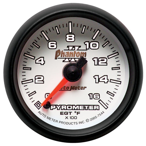 AutoMeter - GAUGE,PYROMETER (EGT),2 1/16",1600 Degrees F,DIGITAL STEPPER MOTOR,PHANTOM II - 7544 - MST Motorsports