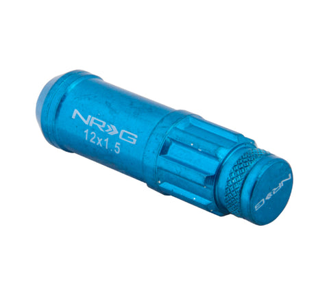 NRG - NRG 700 Series M12 X 1.5 Steel Lug Nut w/Dust Cap Cover Set 21 Pc w/Locks & Lock Socket - Blue - LN-LS700BL-21 - MST Motorsports