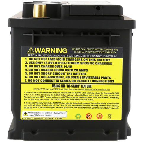 Antigravity Batteries - Antigravity H7/Group 94R Lithium Car Battery w/Re-Start - AG-H7-40-RS - MST Motorsports