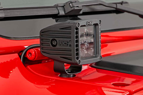 Rough Country - Jeep 2in LED Cube Blk Ser w/White DRL Easy-Mnt Kt (18-20 Wrnglr JL/20 Gladiator) - 70061 - MST Motorsports