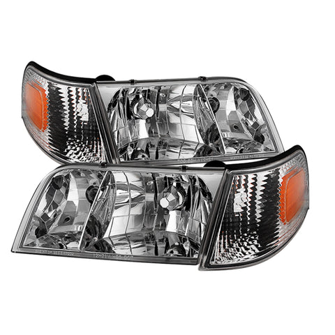 Spyder Auto - Xtune Crown Victoria 98-11 Crystal Headlights w/ Corner Lights Set Chrome HD-JH-CRVI98-SET-C - 9031038 - MST Motorsports
