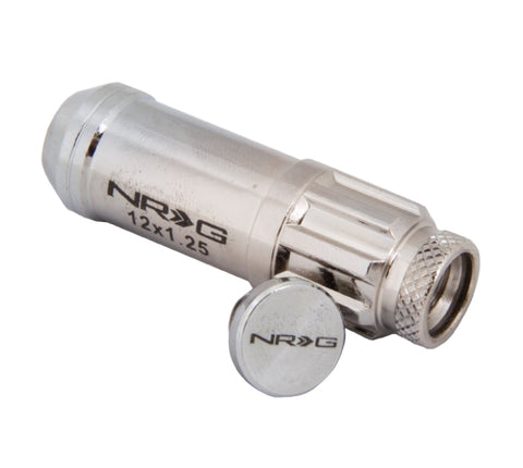 NRG - NRG 700 Series M12 X 1.25 Steel Lug Nut w/Dust Cap Cover Set 21 Pc w/Locks & Lock Socket - Silver - LN-LS710SL-21 - MST Motorsports