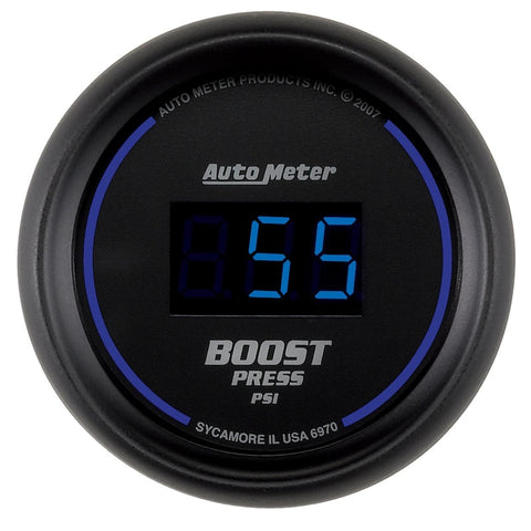 AutoMeter - GAUGE, BOOST, 2 1/16" , 60PSI, DIGITAL, BLACK DIAL W/ BLUE LED - 6970 - MST Motorsports
