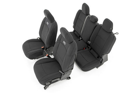Rough Country - Jeep Neoprene Seat Cover Set; Black (2020 Gladiator JT) - 91034 - MST Motorsports