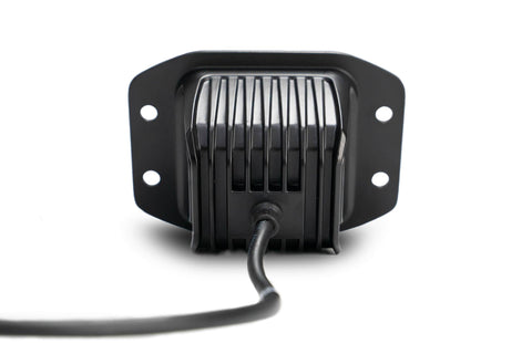 DV8 Offroad - UNIVERSAL 3 in. CUBE LED LIGHT WITH FLOOD PATTERN AND FLUSH MOUNT PLATE BUILT IN - BE3FMW40W - MST Motorsports