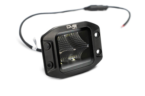 DV8 Offroad - UNIVERSAL 3 in. CUBE LED LIGHT WITH FLOOD PATTERN AND FLUSH MOUNT PLATE BUILT IN - BE3FMW40W - MST Motorsports