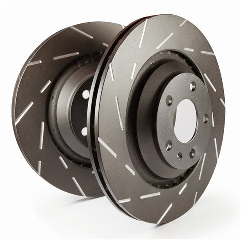 EBC Brakes - Slotted rotors feature a narrow slot to eliminate wind noise - USR7579 - MST Motorsports