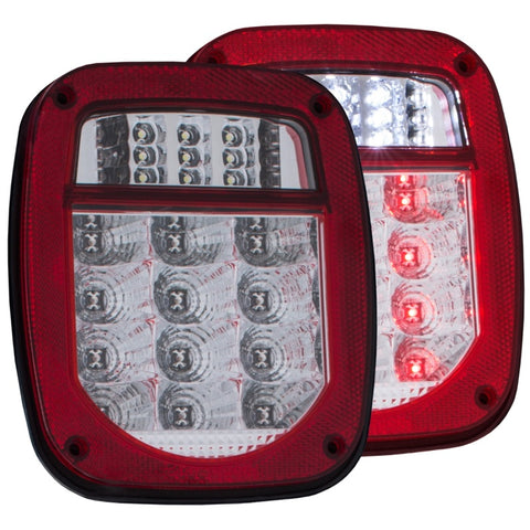 ANZO - Tail Light Assembly; LED; Red/Clear Lens; Chrome Housing; Pair; - 861082 - MST Motorsports