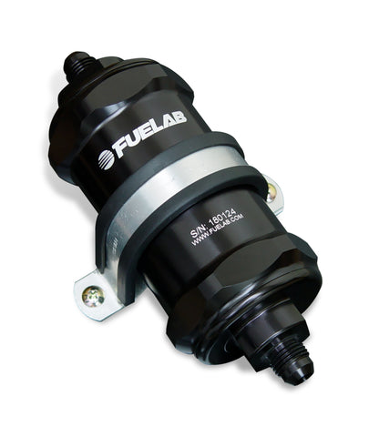 Fuelab - Fuelab 818 In-Line Fuel Filter Standard -6AN In/Out 40 Micron Stainless - Black - 81811-1 - MST Motorsports