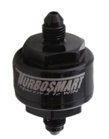 Turbosmart - Turbosmart Billet Turbo Oil Feed Filter w/ 44 Micron Pleated Disc AN-4 Male Inlet - Black - TS-0804-1002 - MST Motorsports