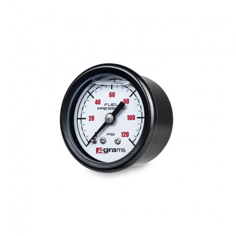 Grams Performance - Grams Performance Universal 0-120 PSI Fuel Pressure Guage - White Face - G2-99-1200W - MST Motorsports