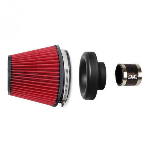 BLOX Racing - BLOX Racing Performance Filter Kit w/ 3.5inch  Velocity Stack Red Filter and 3.5inch Silicone Hose - BXIM-00311-RD - MST Motorsports
