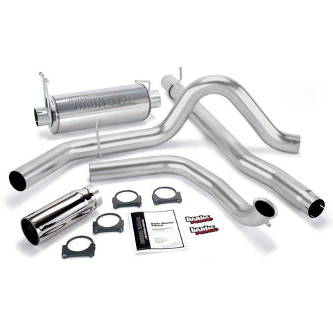 Banks Power - Monster Exhaust System, 4-inch Single Exit, Chrome Tip - 48653 - MST Motorsports