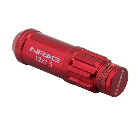 NRG - NRG 700 Series M12 X 1.5 Steel Lug Nut w/Dust Cap Cover Set 21 Pc w/Locks & Lock Socket - Red - LN-LS700RD-21 - MST Motorsports