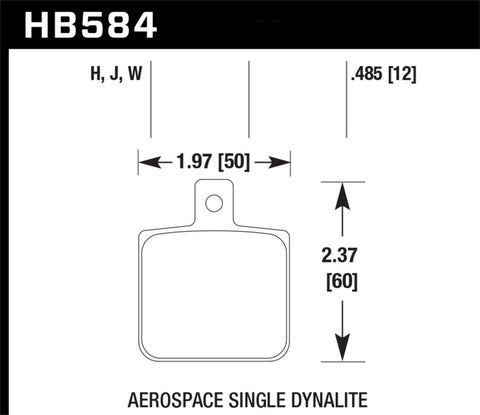 Hawk Performance - Hawk Aerospace Single Dynalite 12mm Thickness HPS Street Brake Pads - HB584F.485 - MST Motorsports