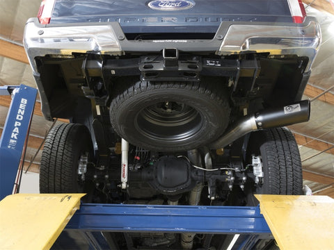 aFe - aFe Large Bore-HD 5in DPF Back 409 SS Exhaust System w/Black Tip 2017 Ford Diesel Trucks V8 6.7L(td) - 49-43090-B - MST Motorsports