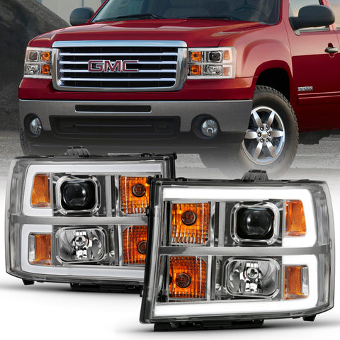 ANZO - PROJECTOR HEADLIGHT PLANK STYLE CHROME K W/ CLEAR LENS AMBER - 111483 - MST Motorsports