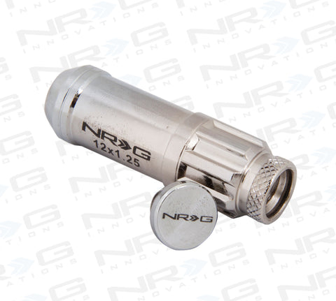 NRG - NRG 700 Series M12 X 1.25 Steel Lug Nut w/Dust Cap Cover Set 21 Pc w/Locks & Lock Socket - Silver - LN-LS710SL-21 - MST Motorsports