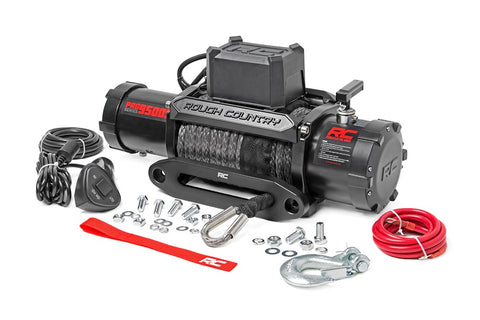 Rough Country - 9,500-Lb PRO Series Electric Winch w/ Synthetic Rope - PRO9500S - MST Motorsports